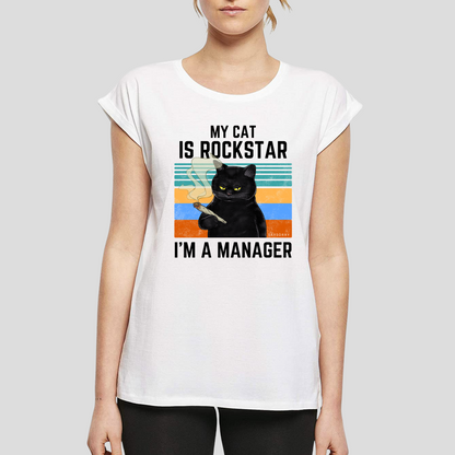 Organic Alle-Größen-Shirt »My Cat is Rockstar (I’m a Manager)«