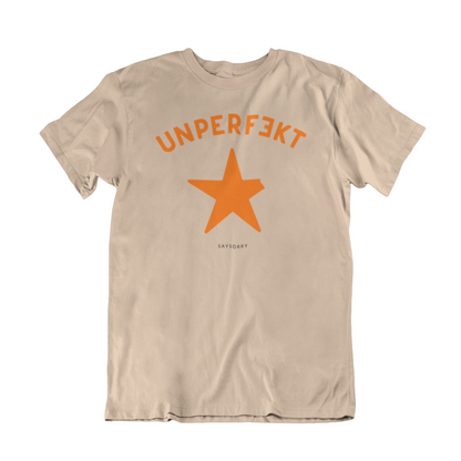 100% Organic Herren Shirt »Unperfekt Orange« vorne bedruckt