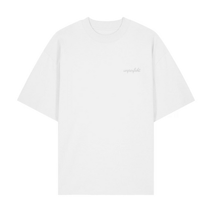 Premium Oversize T-Shirt »unperfekt im Retro-Style bestickt« Unisex 100% Organic