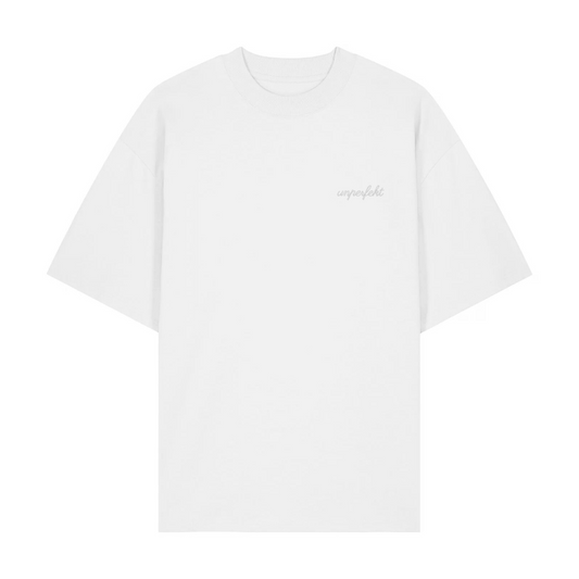 Premium Oversize T-Shirt »unperfekt im Retro-Style bestickt« Unisex 100% Organic