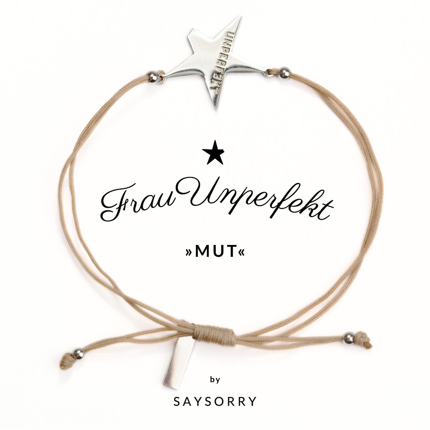 Armband »Mut« in Beige mit abgebrochenem Stern
