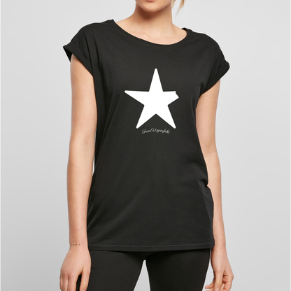 Organic Alle-Größen-Shirt »Unperfekt Stern Weiß im Vintage-Look«