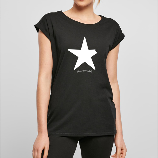 Organic Alle-Größen-Shirt »Unperfekt Stern Weiß im Vintage-Look«