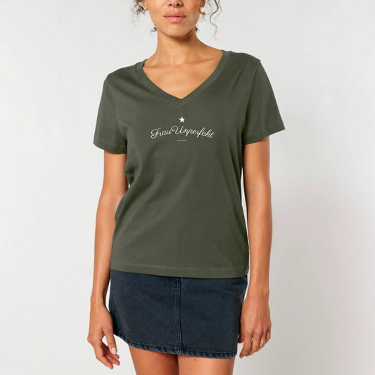 100% Organic V-Neck Damen Shirt »Frau Unperfekt«