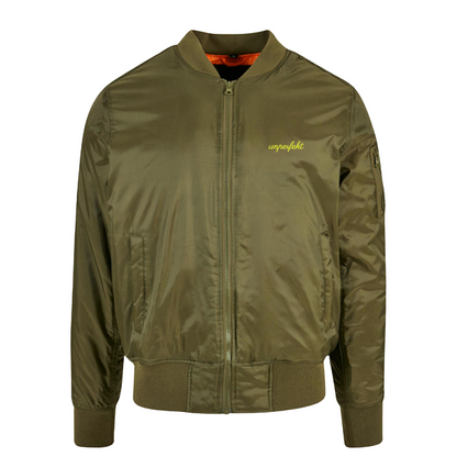 Classic Bomberjacket »Unperfekt ist Neon« hochwertig bestickt
