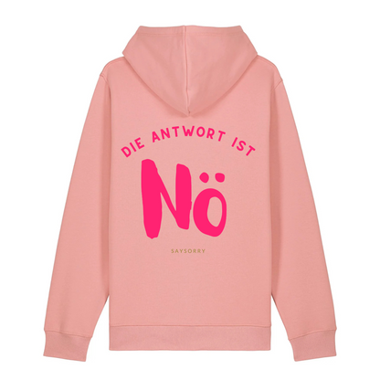 100% Organic unisex Hoodie in vielen Farben »Die Antwort ist Nö«