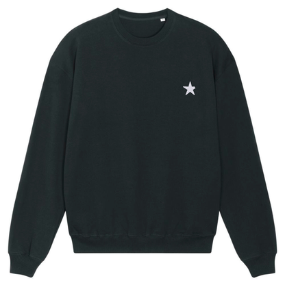 100% Organic Sweater in black »The Broken Star« hochwertig bestickt