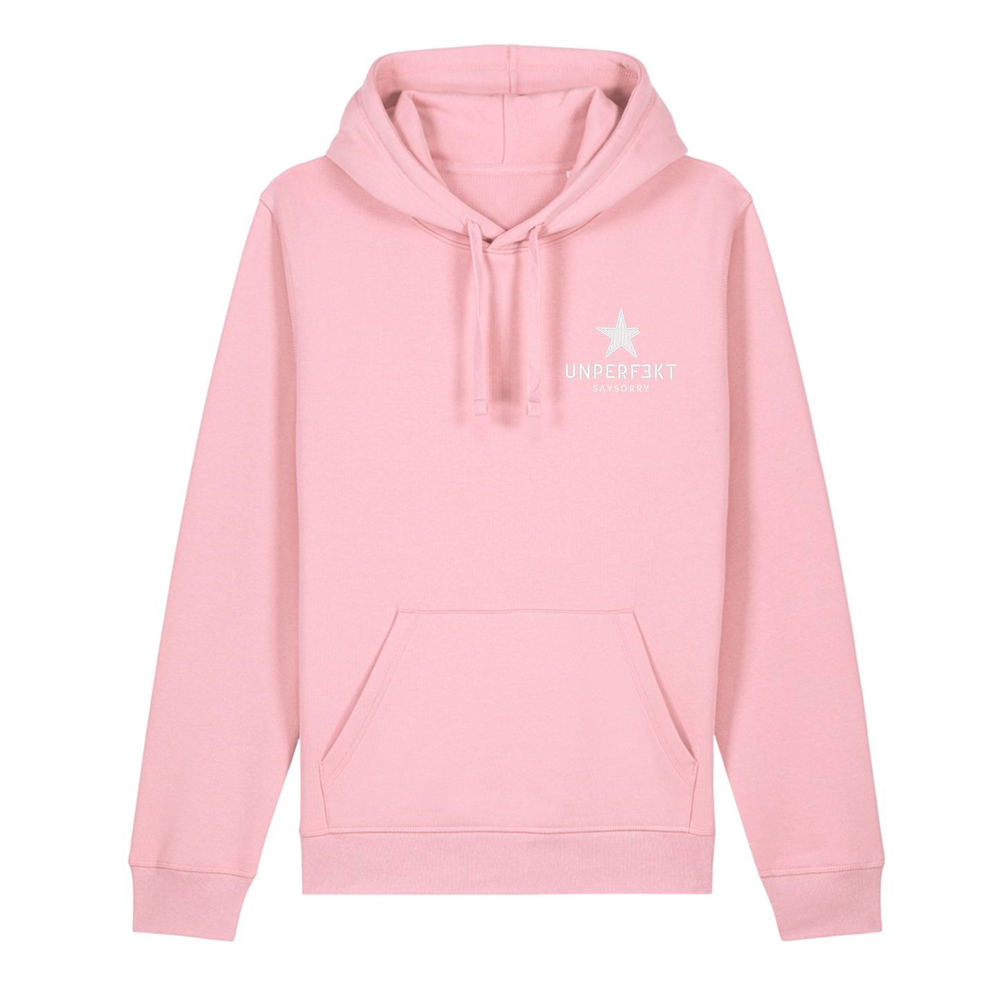 Organic unisex Hoodie »Unperfekt« Stern vorne bestickt, hinten bedruckt