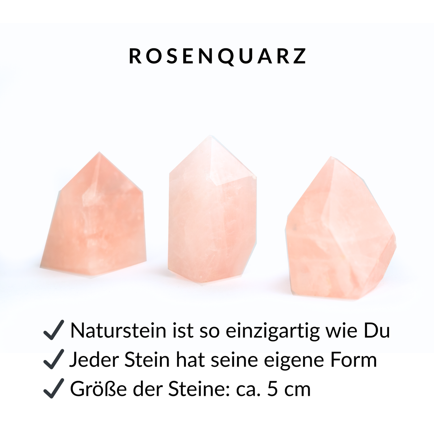 »Öffne Dein Herz« Rosenquarz Naturstein Blockadenlöser inkl. Manifest als Geschenk