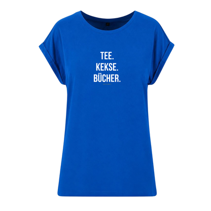 Organic Alle-Größen-Shirt »Tee. Kekse. Bücher.«