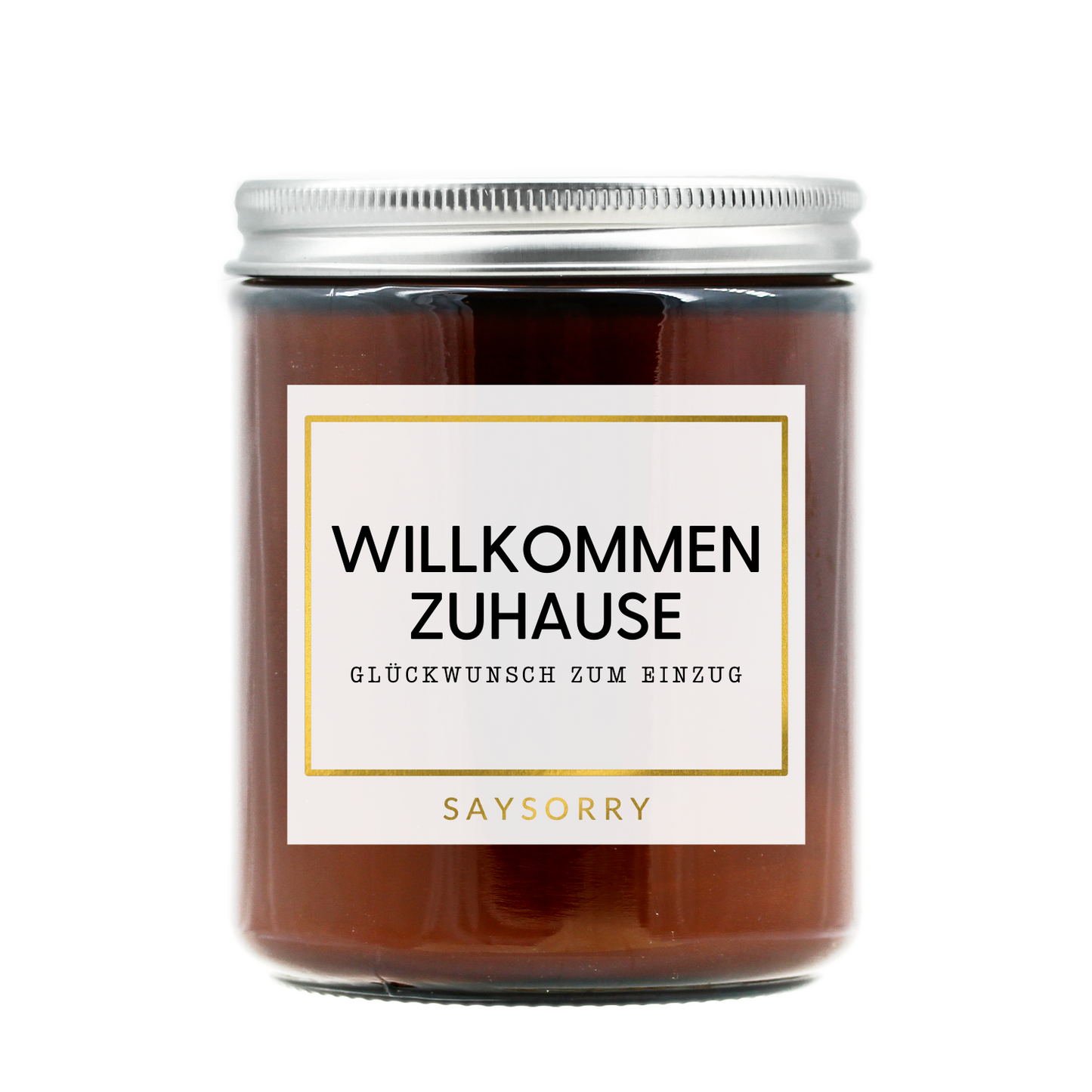 »Willkommen zuhause – alles Gute zum Einzug« handgegossene Affirmations-Duftkerze in Premium-Qualität