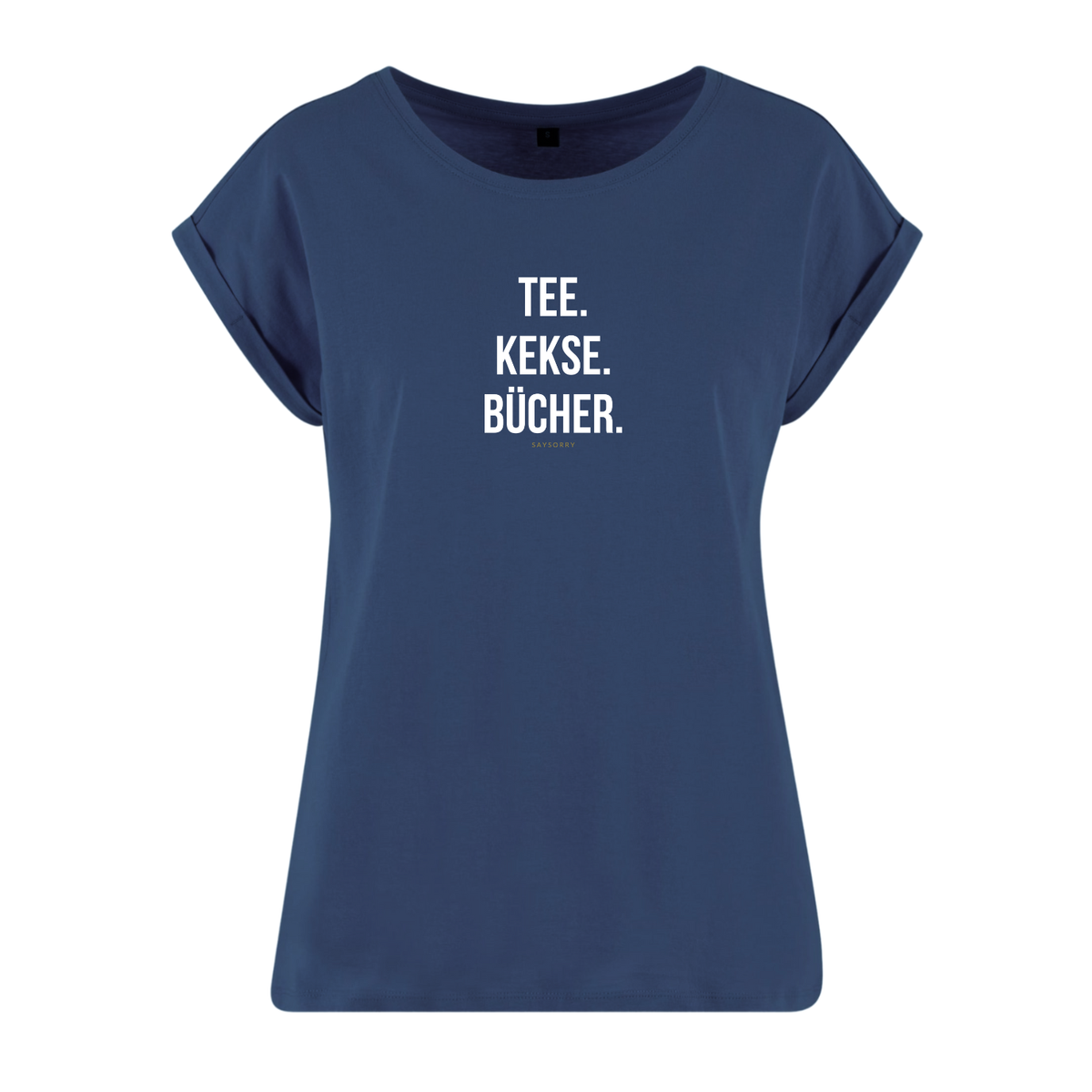 Organic Alle-Größen-Shirt »Tee. Kekse. Bücher.«