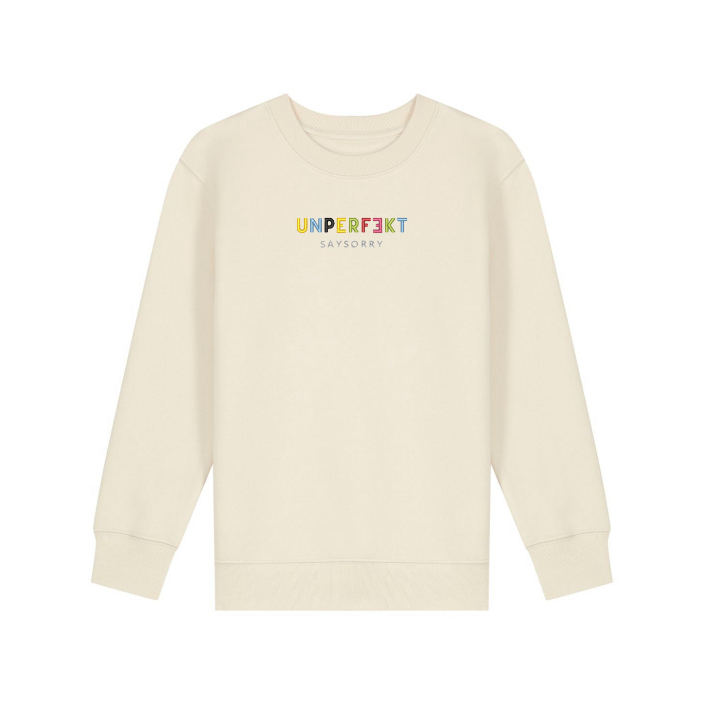 100% Organic unisex Kids Pullover »Unperfekt ist bunt« hochwertig bestickt