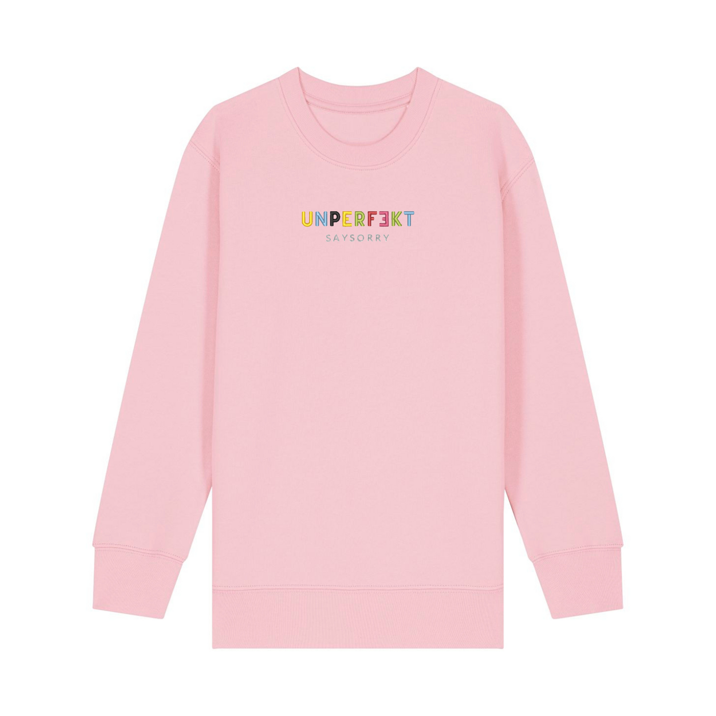 100% Organic unisex Kids Pullover »Unperfekt ist bunt« hochwertig bestickt