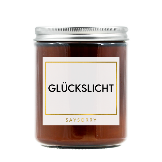 »Glückslicht« handgegossene Affirmations-Duftkerze in Premium-Qualität