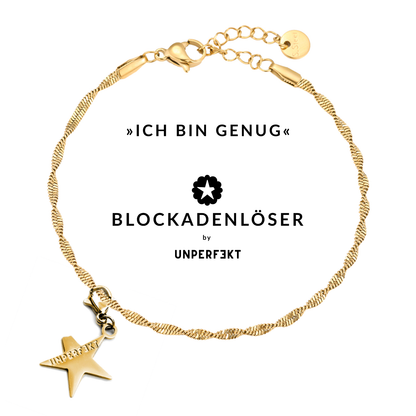 »Ich bin genug« Blockadenlöser-Armband 14K vergoldet mit abgebrochenem Stern