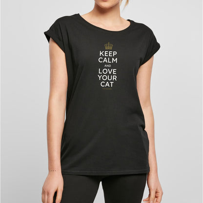 Organic Alle-Größen-Shirt weiss »Keep calm and love your cat«