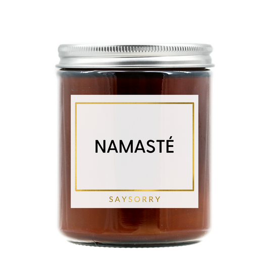 »Namasté« handgegossene Affirmations-Duftkerze in Premium-Qualität