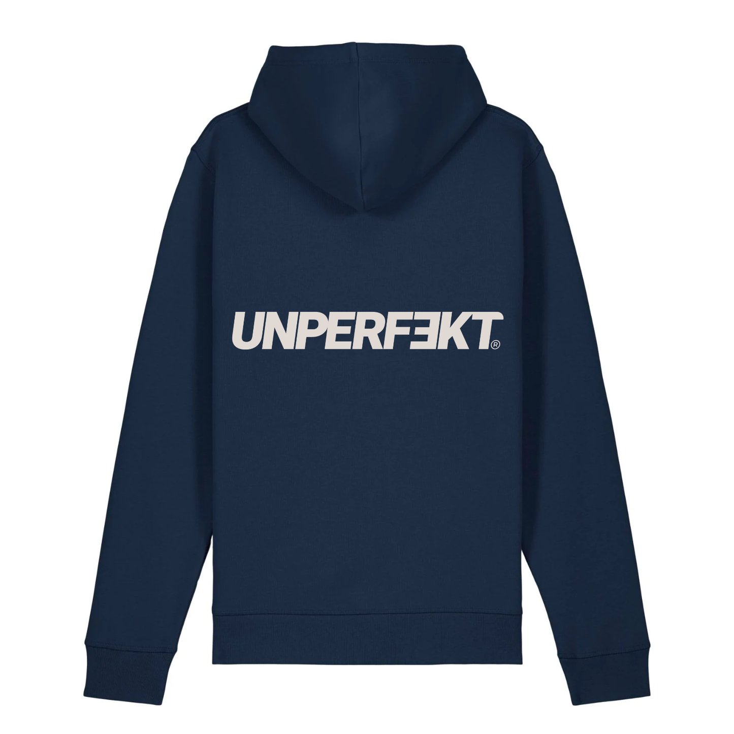 Organic unisex Hoodie in vielen Farben »Unperfekt 2.0« vorne bestickt, hinten bedruckt