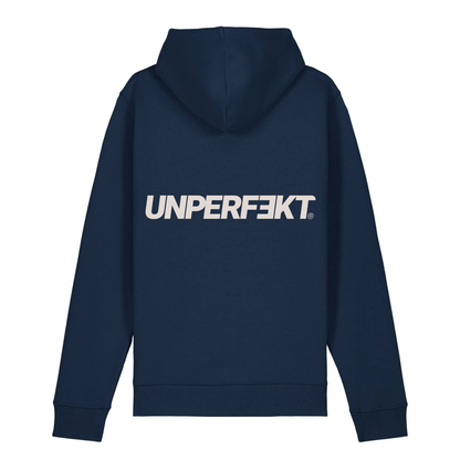 Organic unisex Hoodie in vielen Farben »Unperfekt 2.0« vorne bestickt, hinten bedruckt
