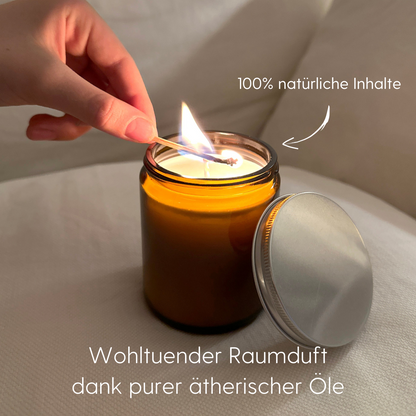 »Willkommen zuhause – alles Gute zum Einzug« handgegossene Affirmations-Duftkerze in Premium-Qualität