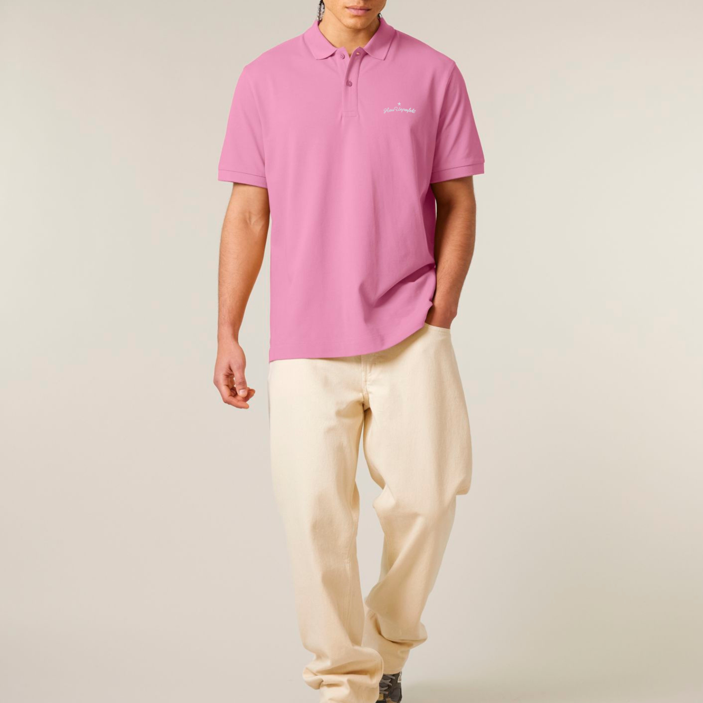 100% Organic Herren Polo-Shirt »Herr Unperfekt« hochwertig bestickt