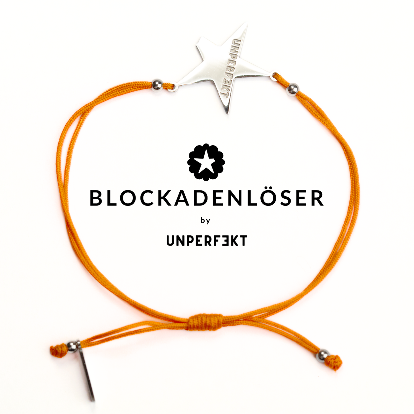 Blockadenlöser Armband in Neon Orange mit abgebrochenem Stern