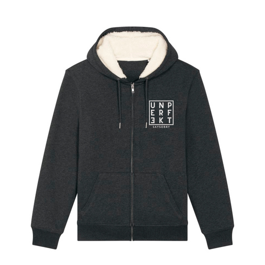Premium Oversize Neon-Edition gefütterte unisex Kuschel-Zip-Jacke »unperfekt« hochwertig bedruckt und bestickt