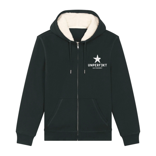 Gefütterter Organic Unisex Kuschel-Zip-Hoodie »Unperfekt mit abgebrochenem Stern«