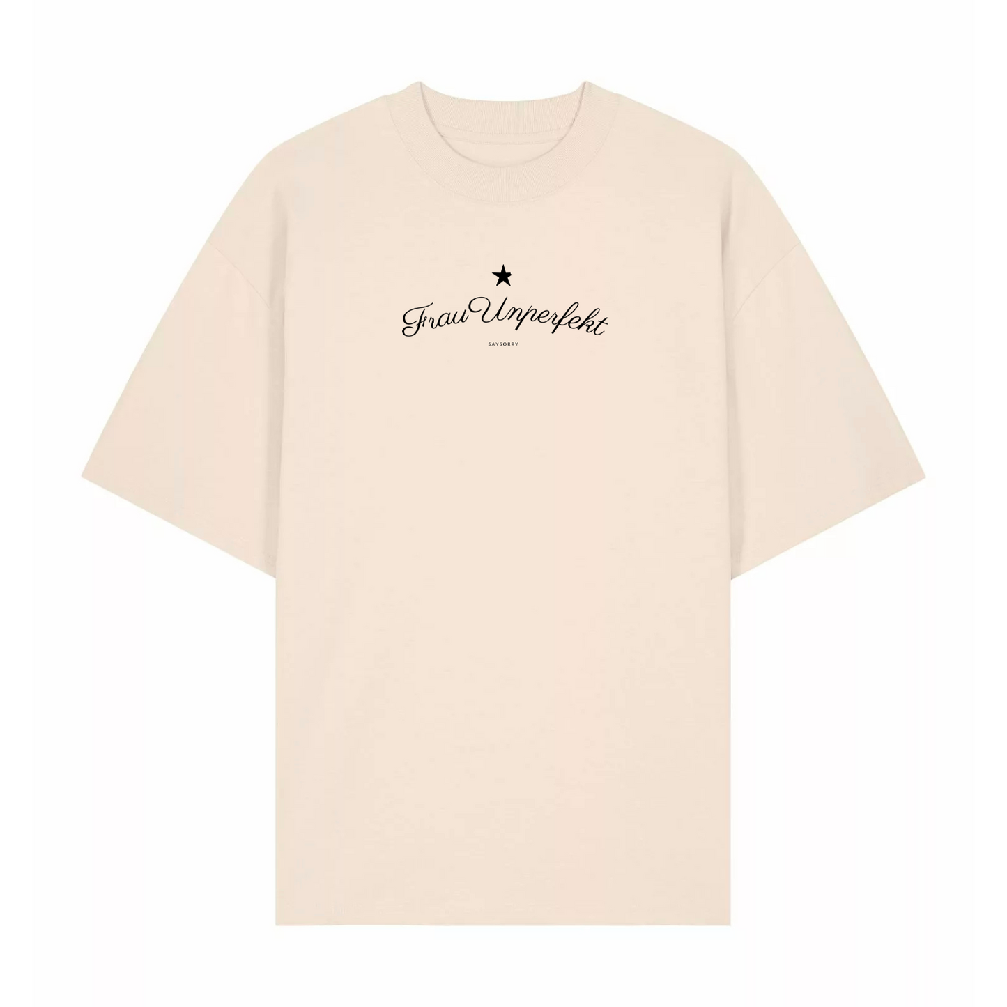 Premium Unisex Oversize T-Shirt »Frau Unperfekt« Unisex 100% Organic