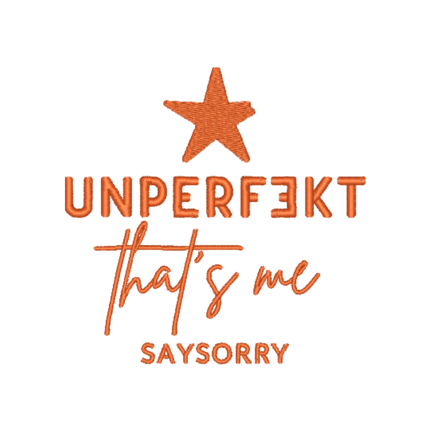 Damen Figurschmeichler Sweater »Unperfekt That’s me« hochwertig bestickt in Red Pepper Orange