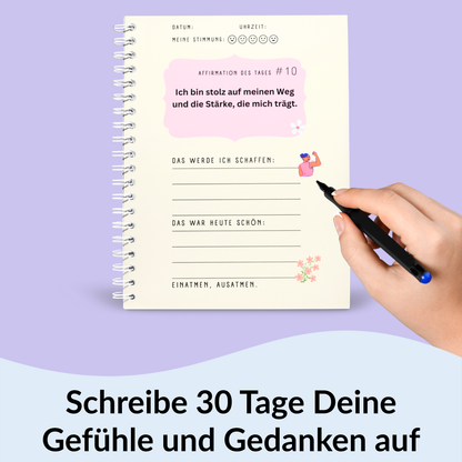 »Dein Affirmations-Journal« für 30 Tage mit 68 farbigen Seiten