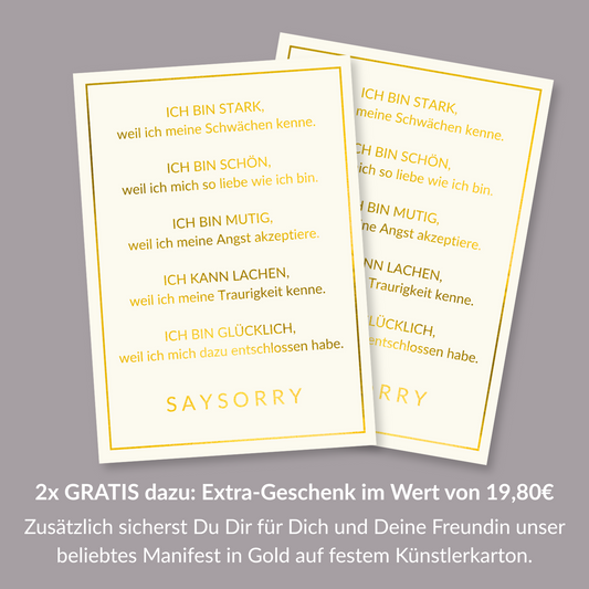 Für Deine besondere Freundschaft: 2x Armband mit abgebrochenem Stern & Anker + 2x das goldene Manifest als Geschenk