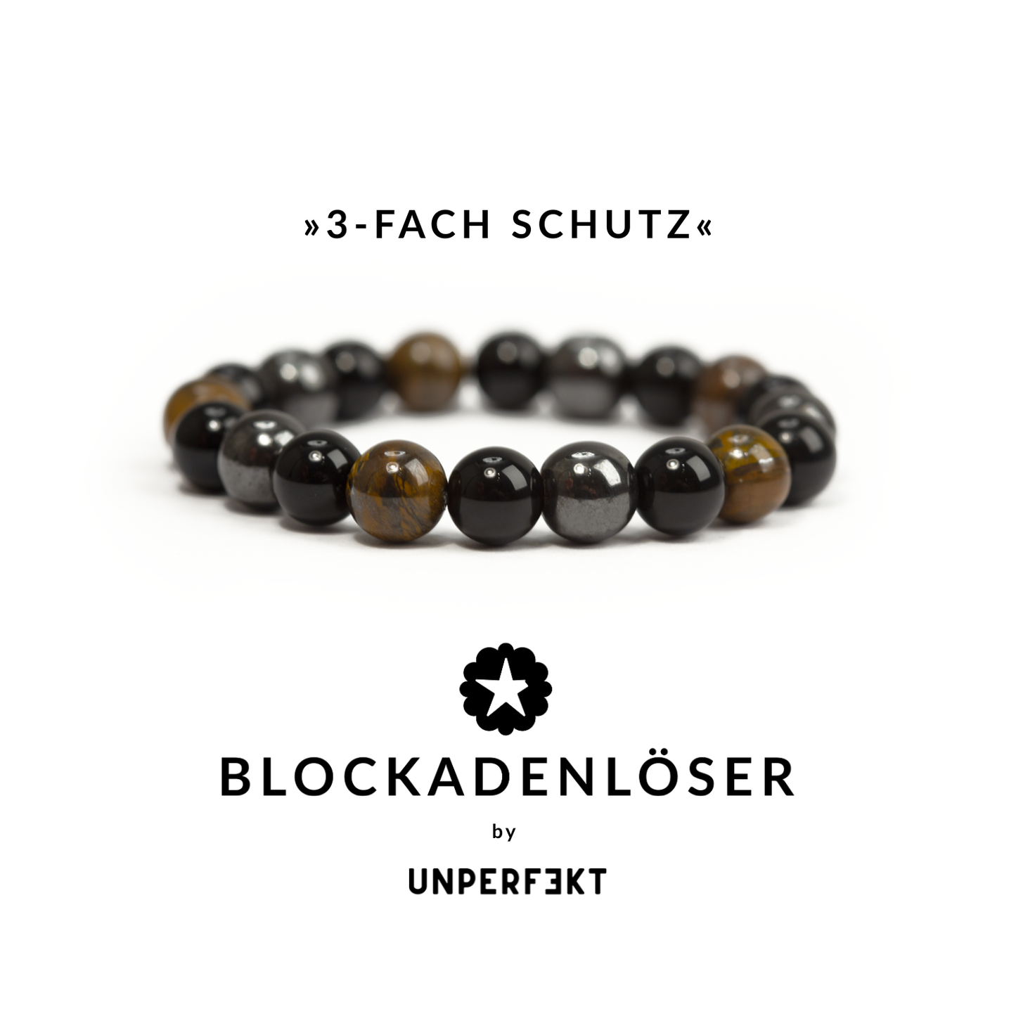 »3-fach Schutz« Blockadenlöser aus Tigerauge, Hämatit und schwarzem Obsidian