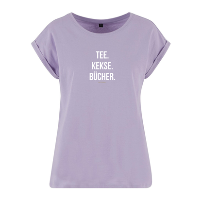 Organic Alle-Größen-Shirt »Tee. Kekse. Bücher.«