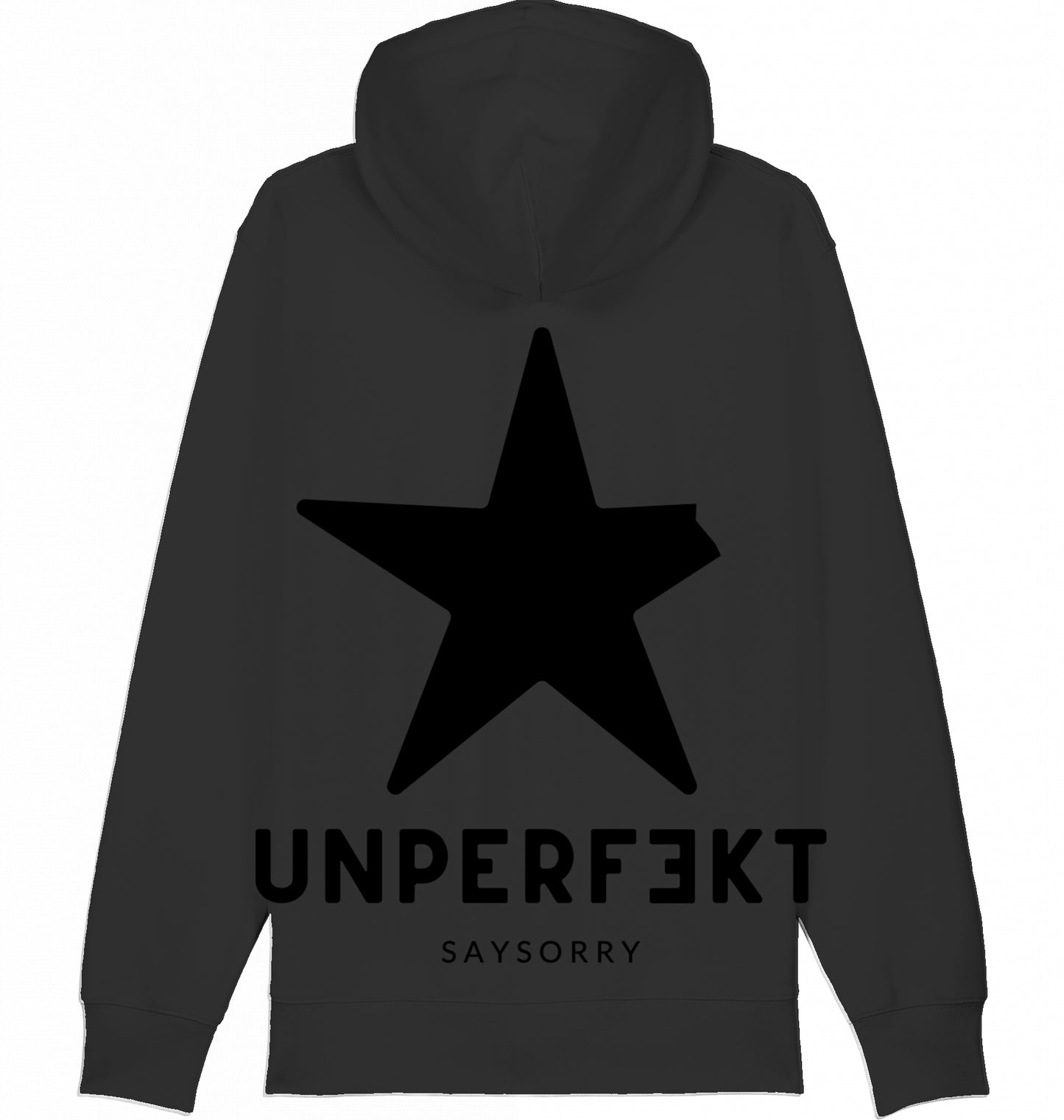 Flauschiger Zip-Hoodie in schwarz »Unperfekt All Black«
