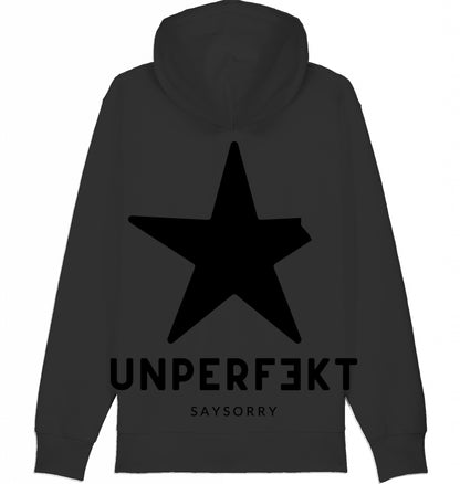 Flauschiger Zip-Hoodie in schwarz »Unperfekt All Black«
