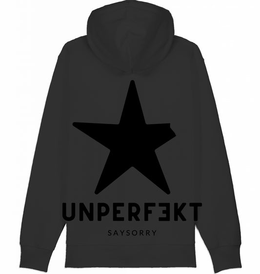 Flauschiger Zip-Hoodie in schwarz »Unperfekt All Black«