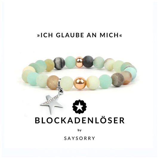 »Ich glaube an mich« Armband aus echten Amazonitperlen