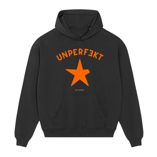 Heavy Raw Cotton Hoodie 100% Organic Unisex »UNPERFEKT orange«