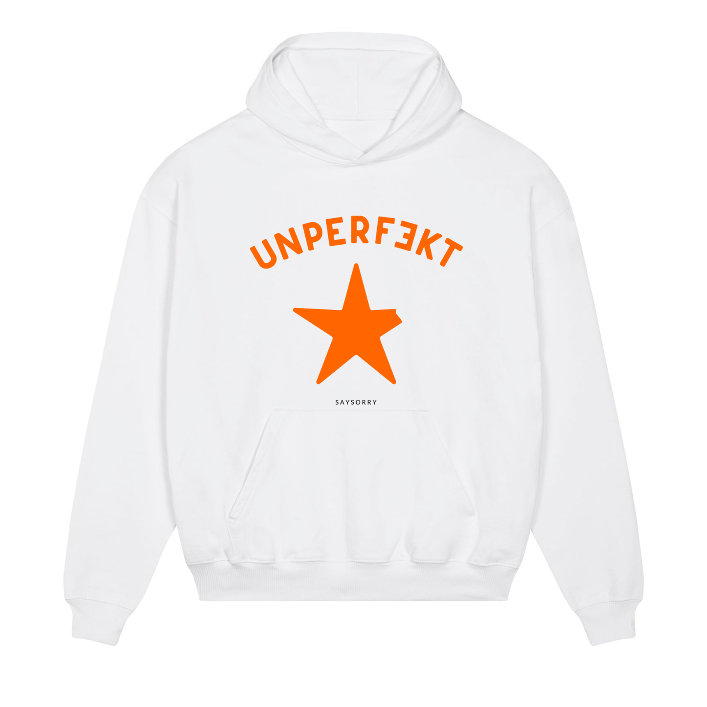Heavy Raw Cotton Hoodie 100% Organic Unisex »UNPERFEKT orange«
