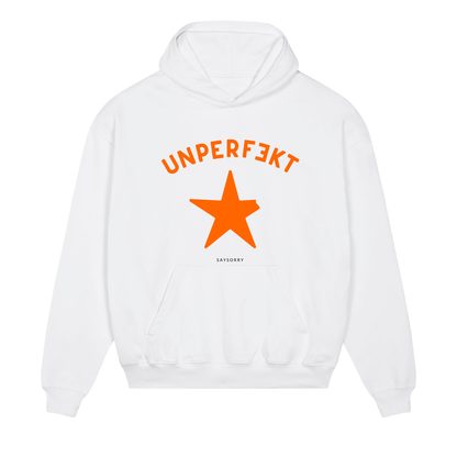 Heavy Raw Cotton Hoodie 100% Organic Unisex »UNPERFEKT orange«
