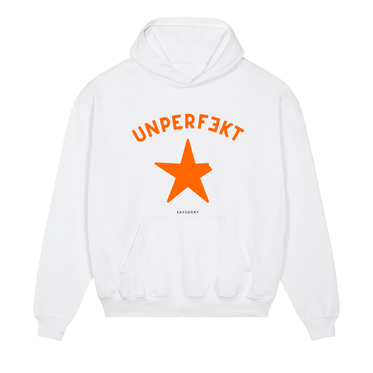 Heavy Raw Cotton Hoodie 100% Organic Unisex »UNPERFEKT orange«