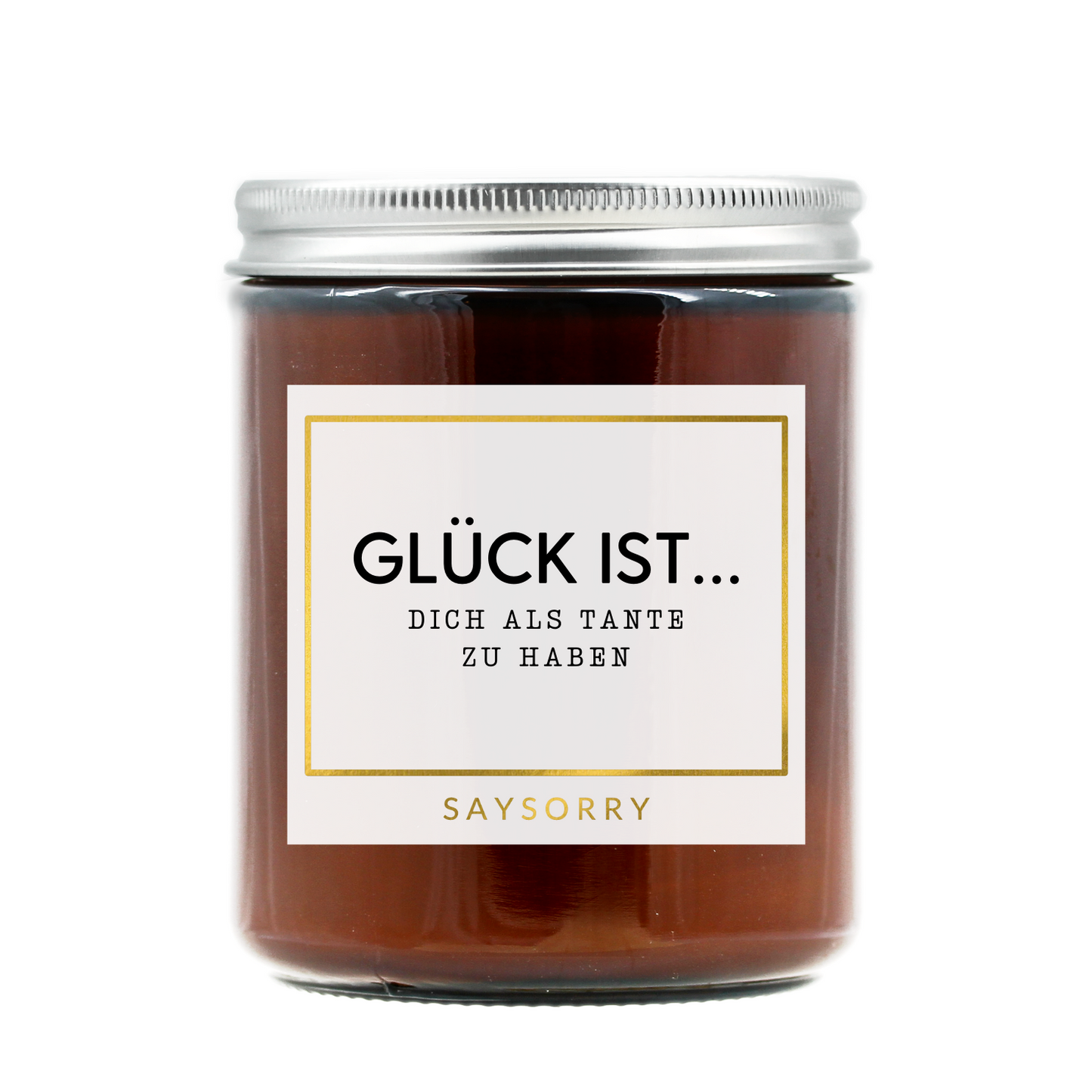 »Glück ist … Dich als Tante zu haben« handgegossene Duftkerze in edler Geschenkschachtel