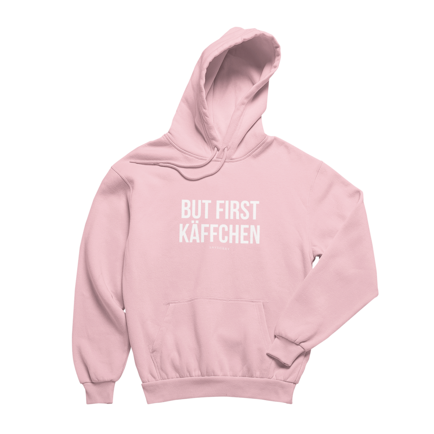 100% Organic unisex Hoodie in vielen Farben »But first Käffchen«