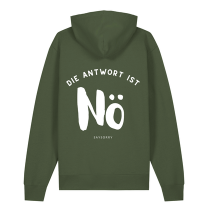 100% Organic unisex Hoodie in vielen Farben »Die Antwort ist Nö«