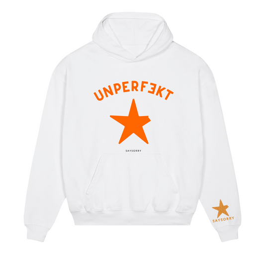 Premium Oversize Hoodie 100% Organic Unisex »UNPERFEKT orange«