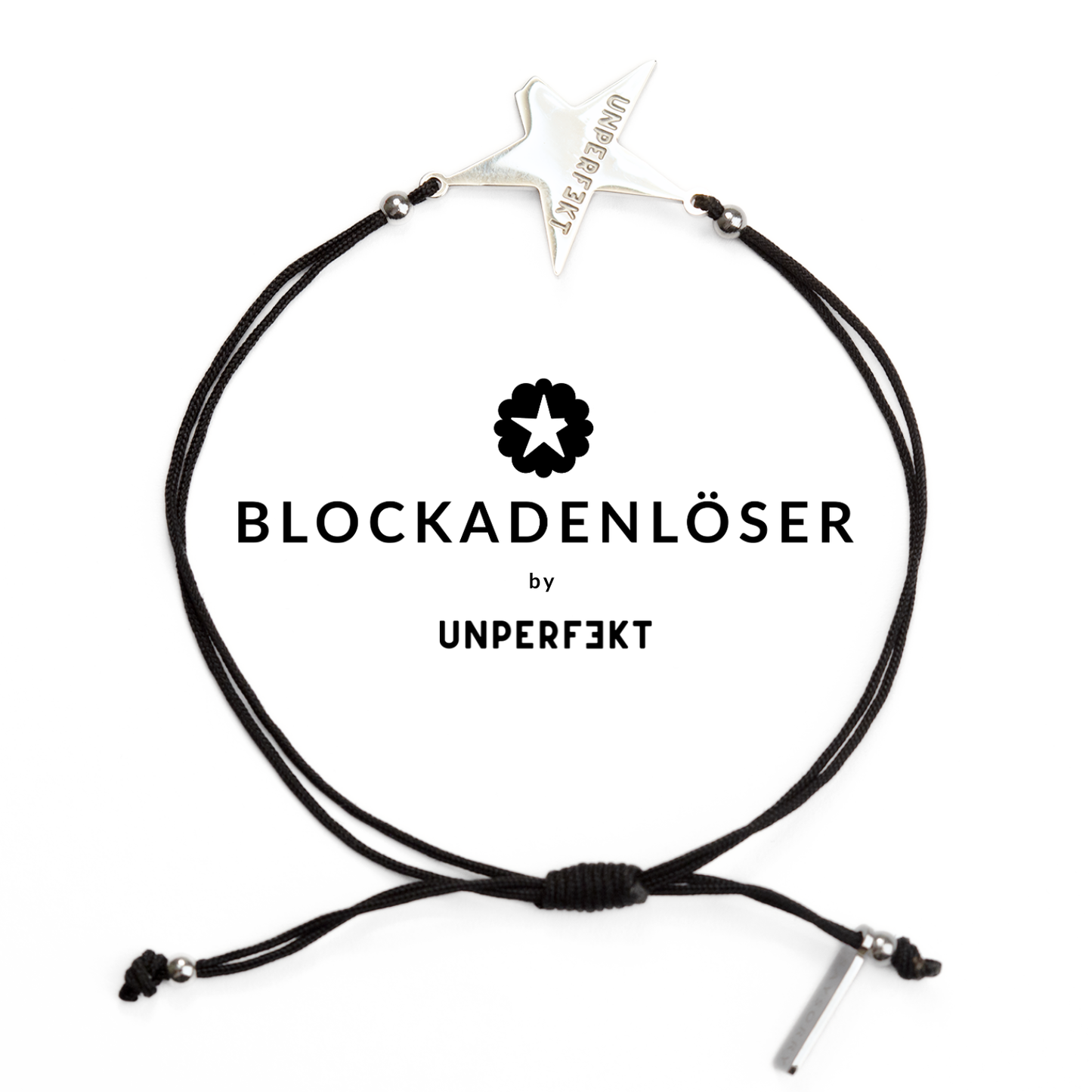 Blockadenlöser Armband in schwarz mit abgebrochenem Stern