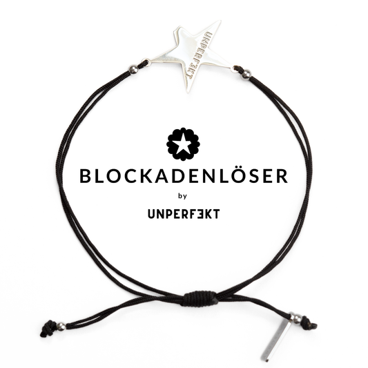 Blockadenlöser Armband in schwarz mit abgebrochenem Stern