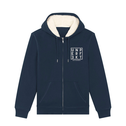 Premium Oversize Neon-Edition gefütterte unisex Kuschel-Zip-Jacke »unperfekt« hochwertig bedruckt und bestickt